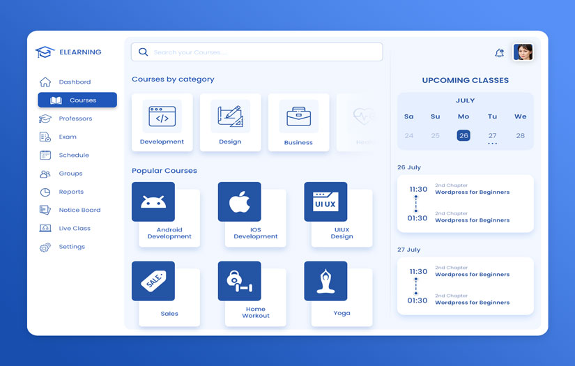 E-Learning App UIUX screenshot 1