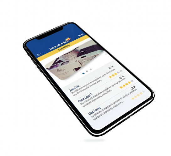 Mobile + Web Solution For International Bank - BANCOLOMBIA BANK screenshot 1