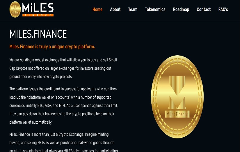 Miles.finance screenshot 1