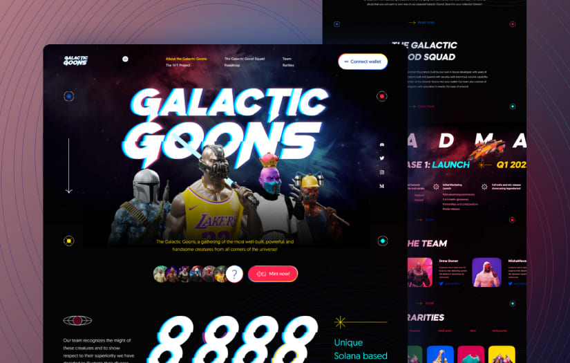 Galactic Goons -  UX/UI design and Webdevelopment screenshot 1
