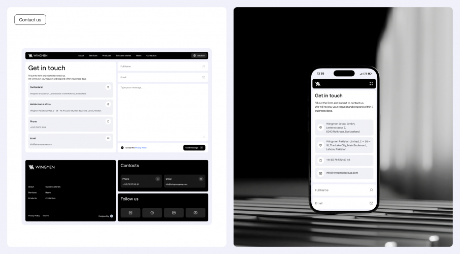 WINGMEN -redesign for tech support company for the food industry screenshot 5