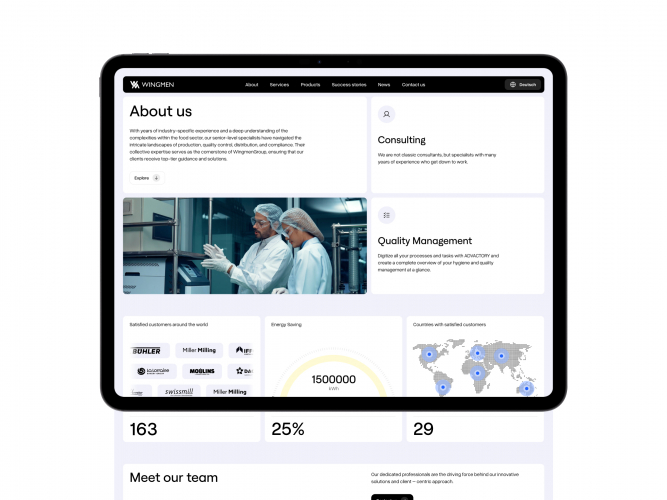 WINGMEN -redesign for tech support company for the food industry screenshot 3