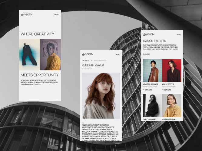 Web Design & Development for Creative Platform AVISION screenshot 2