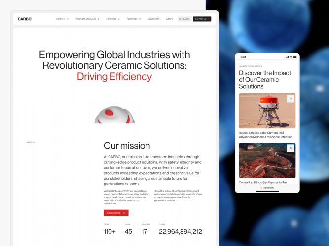 Branding, Web Design and Website Development for CARBO screenshot 3