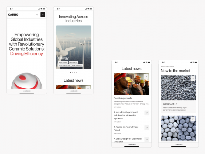 Branding, Web Design and Website Development for CARBO screenshot 1