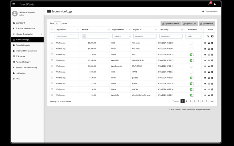 Edward Charles Foundation - Elevating NGO Financial Operations with FinTech Solution screenshot 1