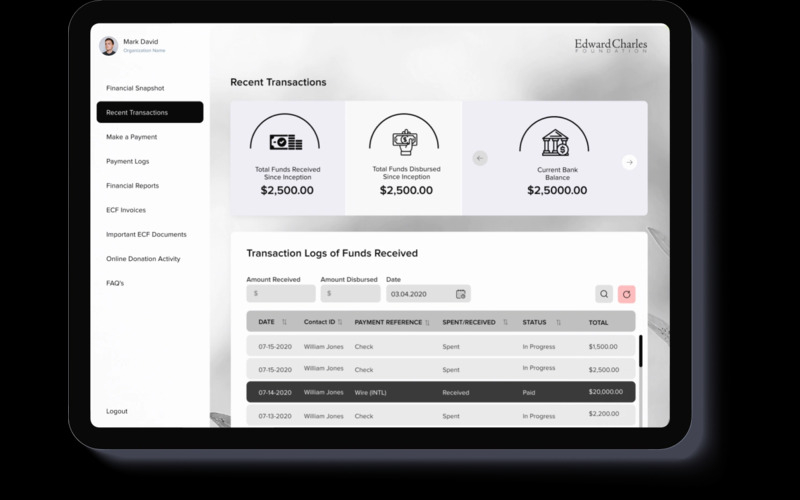 Edward Charles Foundation - Elevating NGO Financial Operations with FinTech Solution screenshot 4