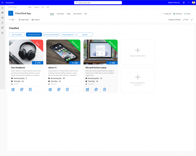 Classified Solution - Streamlined Internal Marketplace on SharePoint screenshot 4