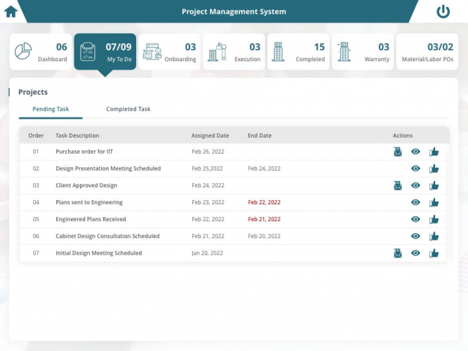 Project Management System  screenshot 1