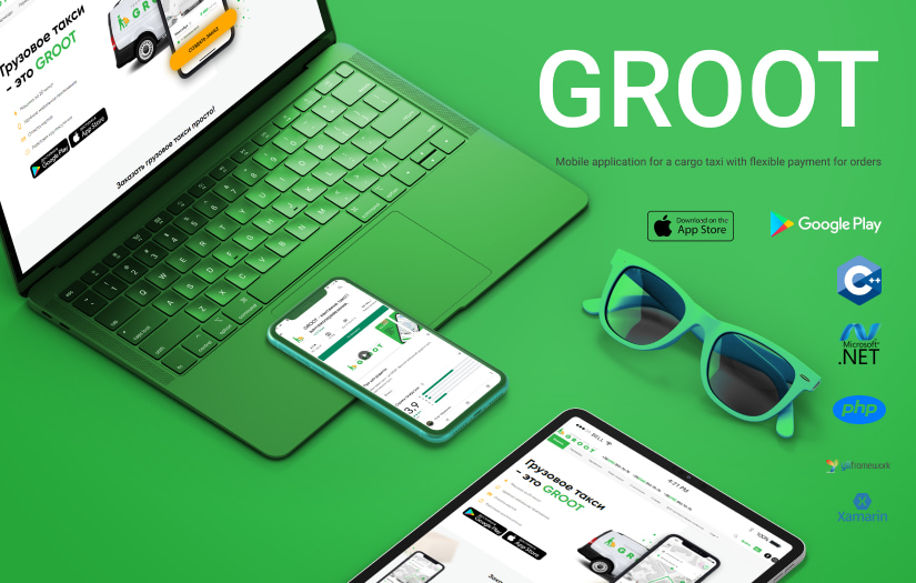 Groot-mobile application for a cargo taxi with flexible payment for orders screenshot 1