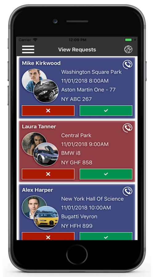 Valet Car Parking Finder Application screenshot 1