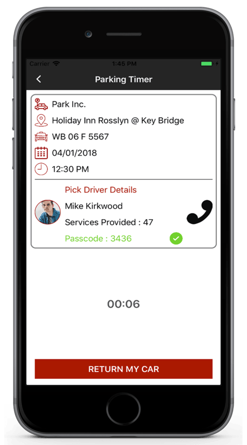 Valet Car Parking Finder Application screenshot 8