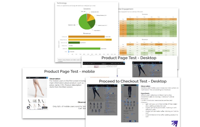 Conversion rate optimization audit for Zarely eCommerce store screenshot 1