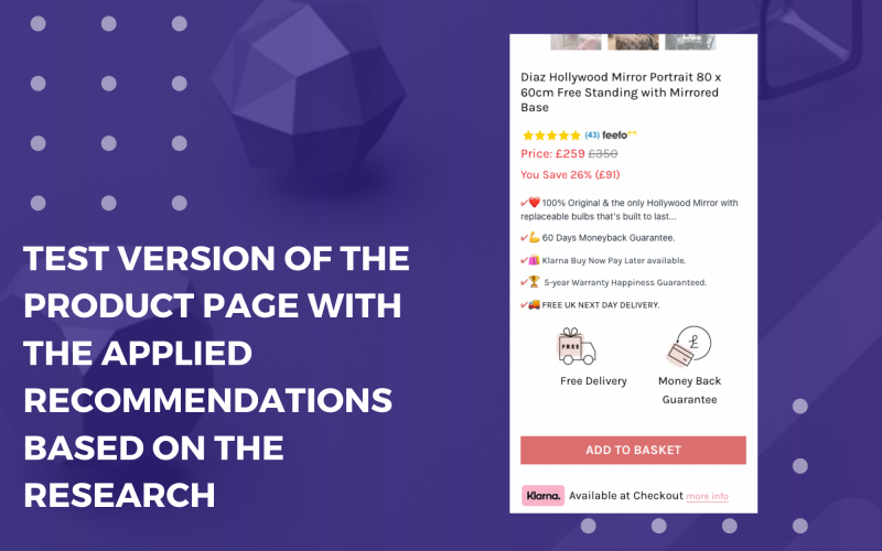 125% increase in transactions for a manufacturer of make-up mirrors | Conversion rate optimization screenshot 2