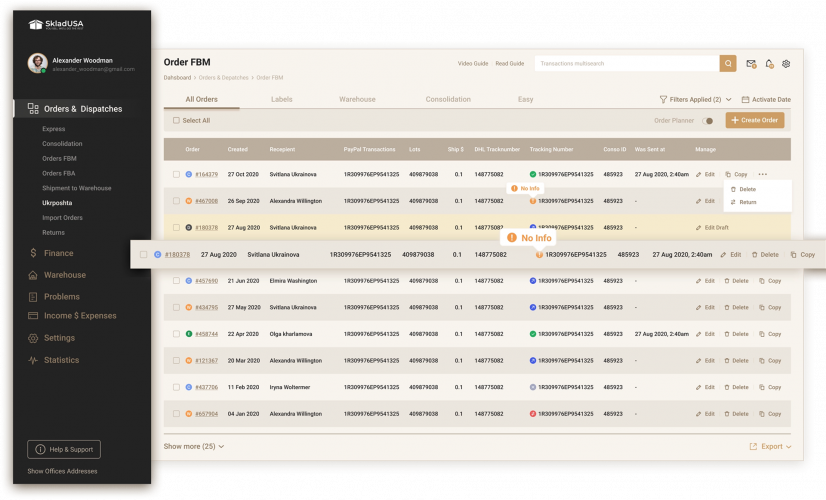 A custom WMS + ERP + CRM platform designed for global e-commerce fulfillment, cross-border logistics, and multi-warehouse operations screenshot 1