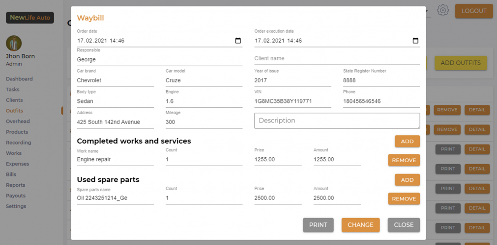 CRM/ERP System Development for Auto Service Business screenshot 2