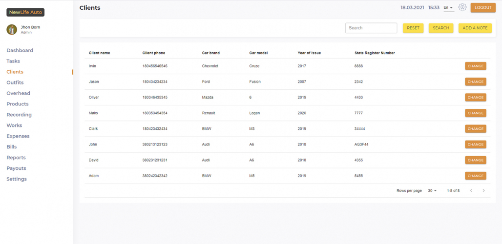CRM/ERP System Development for Auto Service Business screenshot 4