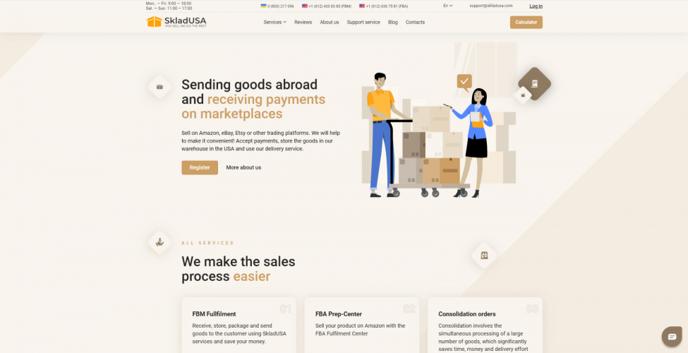 Website Development for SkladUSA Logistics Company screenshot 2