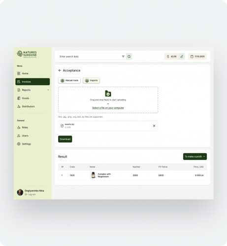 Business Operations Platform Development for Nature’s Sunshine screenshot 1