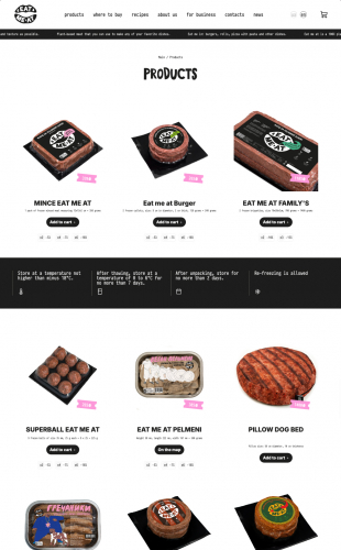 Custom Online Store Development for Eat Me At screenshot 1