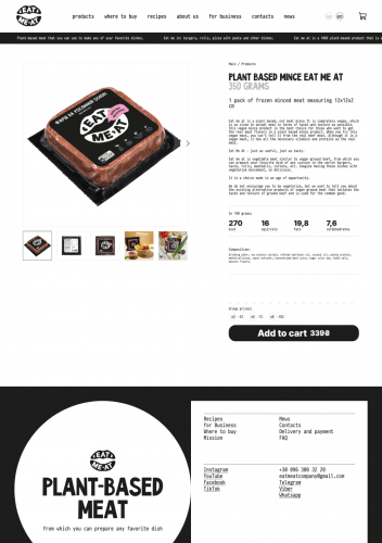 Custom Online Store Development for Eat Me At screenshot 4