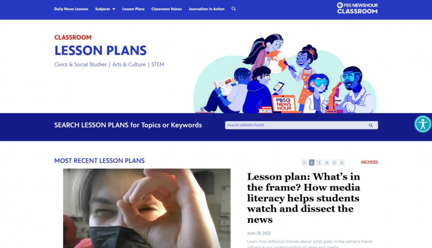 PBS Newshour Classroom screenshot 2