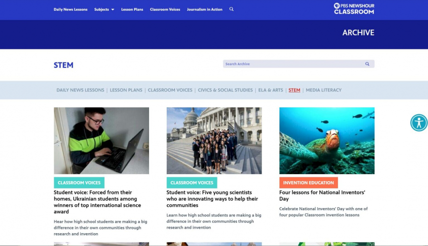 PBS Newshour Classroom screenshot 1