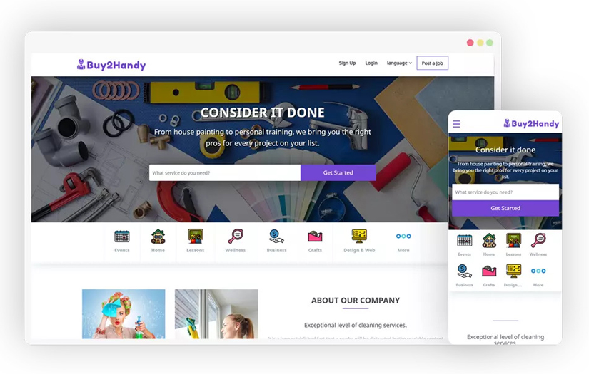 Handy Clone | Service Marketplace Script screenshot 1