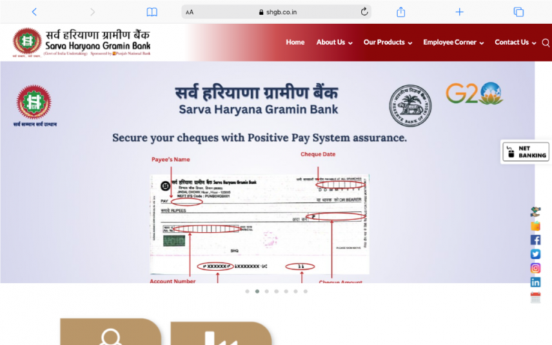 Website Development for Sarva Haryana Gramin Bank screenshot 2