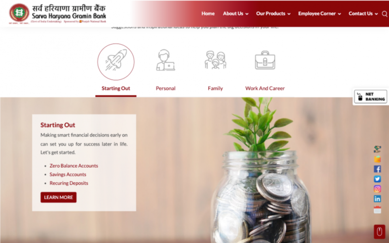 Website Development for Sarva Haryana Gramin Bank screenshot 4