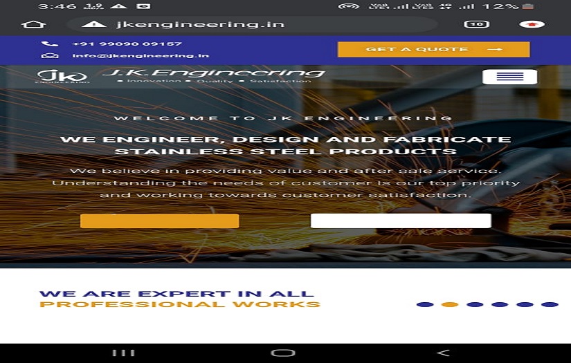 Social Media Management - Content Marketing For  - JK Engineering, India screenshot 1