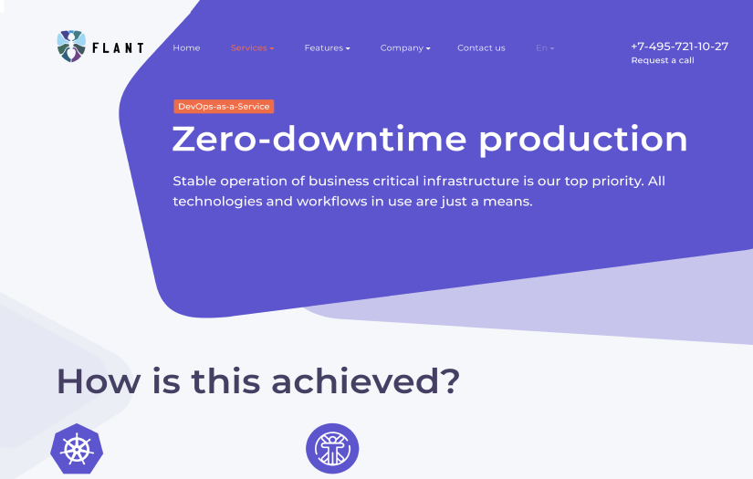 Flant. Website of DevOps company screenshot 1