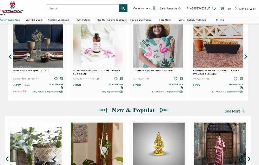 Earthencart -  Mega eStore for Ecofriendly, Sustainable & Made in India Products screenshot 2
