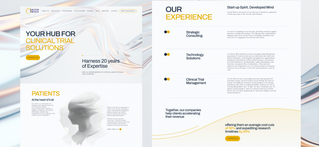 United Trials – Healthcare Website for Medical Teams screenshot 1