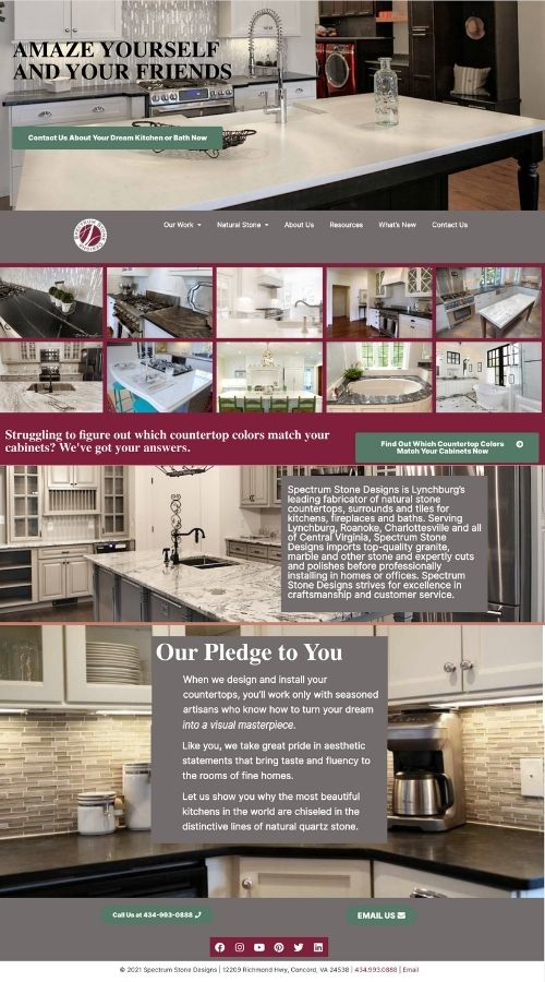 Spectrum Stone Designs Website screenshot 1