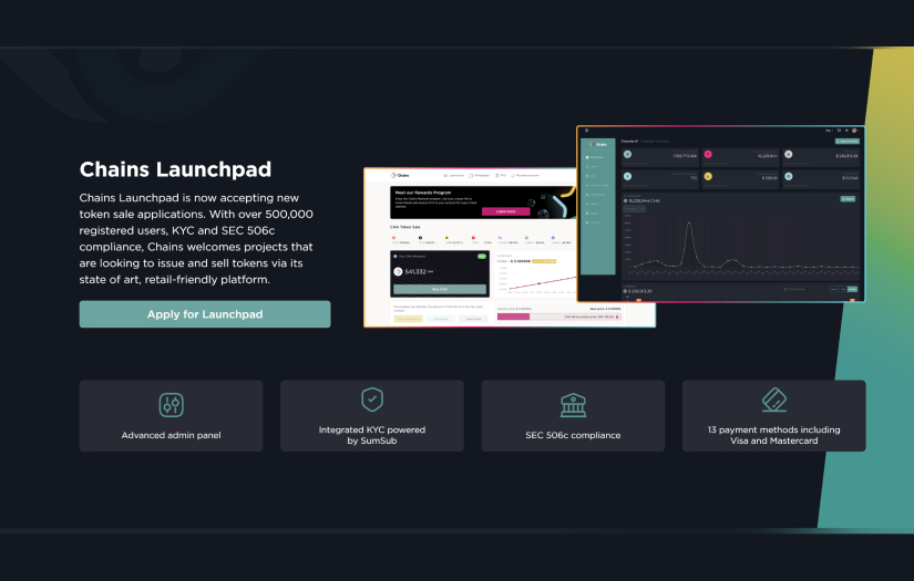 Chains — the launchpad platform for tokens trading screenshot 1