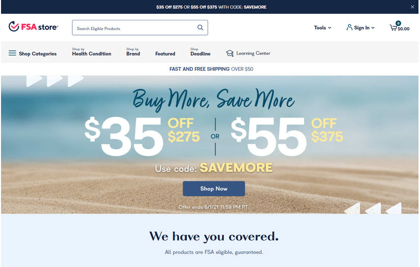 FSA Store - Salesforce Commerce Cloud - SFRA screenshot 1