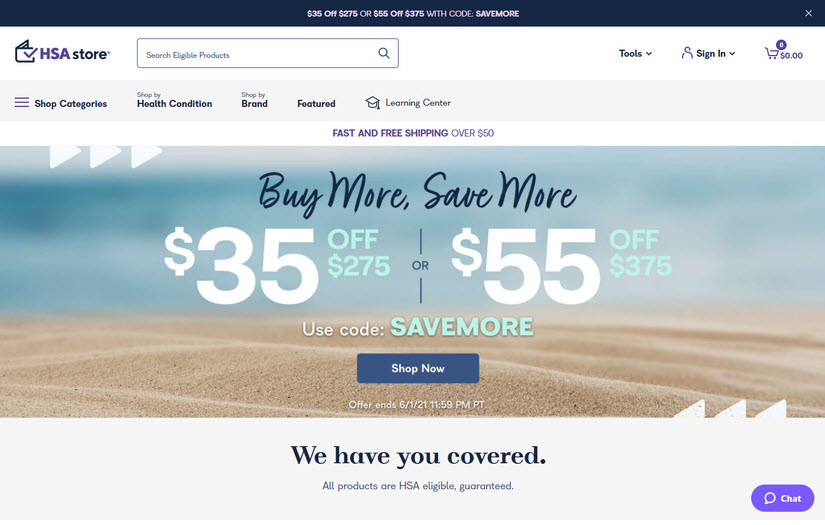 HSA Store - Salesforce Commerce Cloud - SFRA screenshot 1