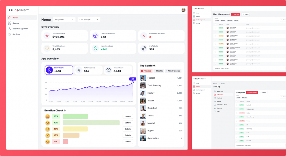 TruConnect: Multi-faceted fitness app and gym management platform screenshot 3