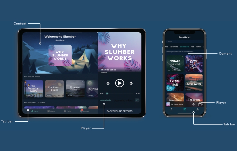 Sleep meditation and stories app screenshot 1
