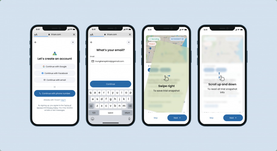 TriCan Health: clinical research platform development screenshot 2