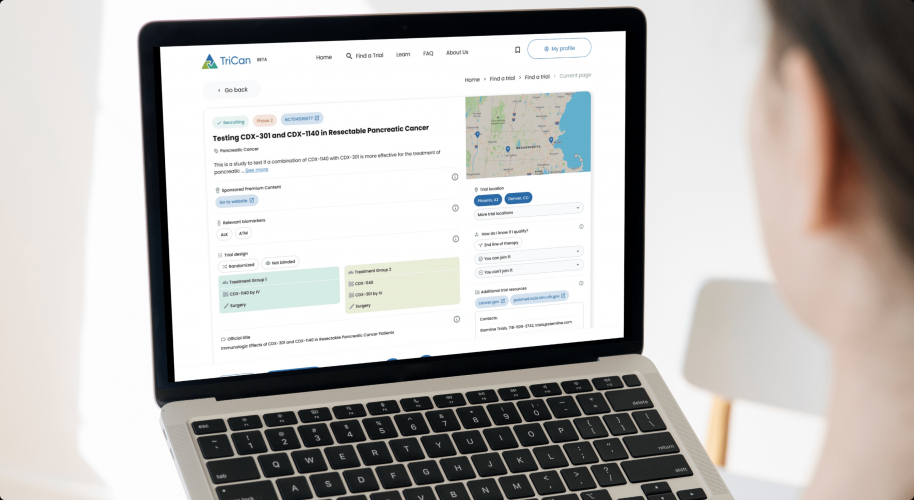 TriCan Health: clinical research platform development screenshot 1