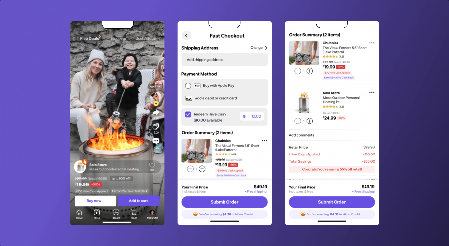 Hiive: video shopping app for modern eCommerce screenshot 1