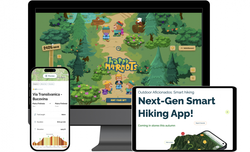 Hiking Mobile App - Blockchain Gamification screenshot 1