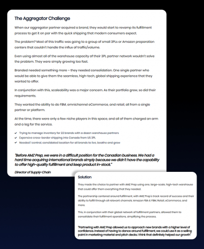 Global Amazon Aggregator Achieves 90% Revenue Growth After Consolidating to AMZ Prep screenshot 1