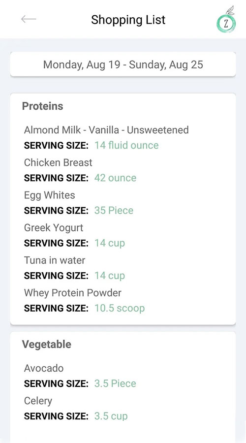 zMeal Planner screenshot 5