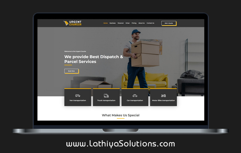 Urgent Courier - Courier Service Website screenshot 1