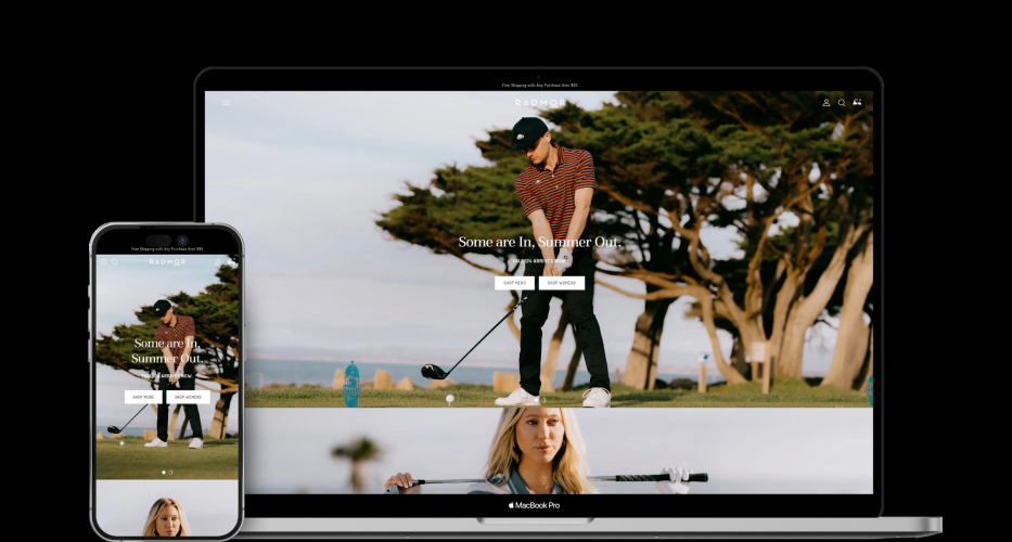 Radmor Golf – Sustainable E-commerce Platform for Eco-Friendly Golf Apparel screenshot 1