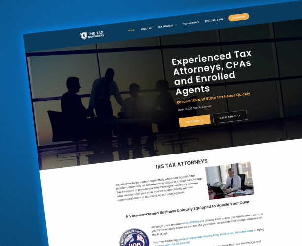 The Tax Defenders – Professional Website for a Veteran-Owned Tax Law Firm screenshot 1