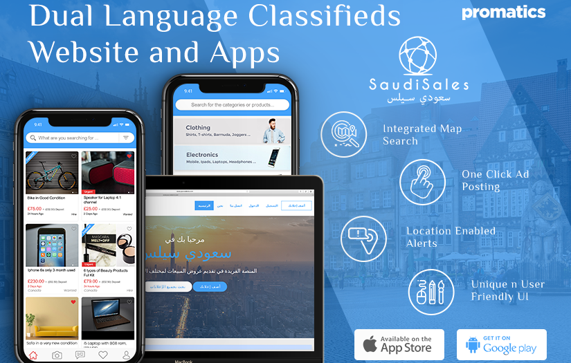 Dual Language Classifieds Website and Apps screenshot 1